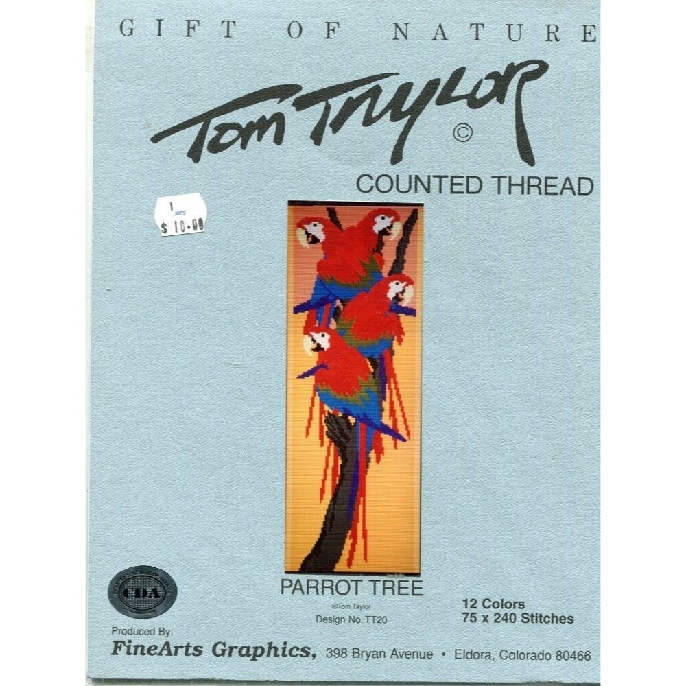 Cross Stitch Chart - Fine Art Graphics - Parrot Tree